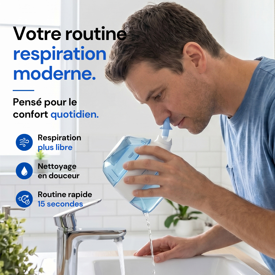 Respure Flow — Irrigateur nasal à double action rinçage + aspiration