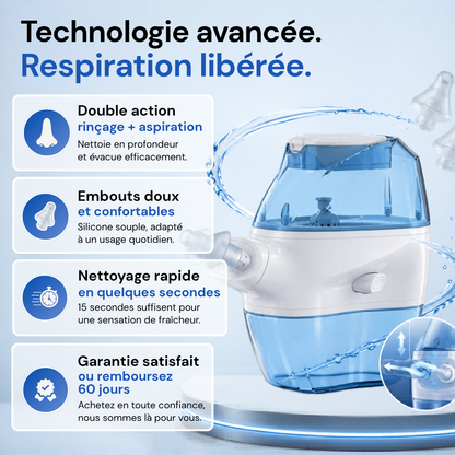Respure Flow — Irrigateur nasal à double action rinçage + aspiration
